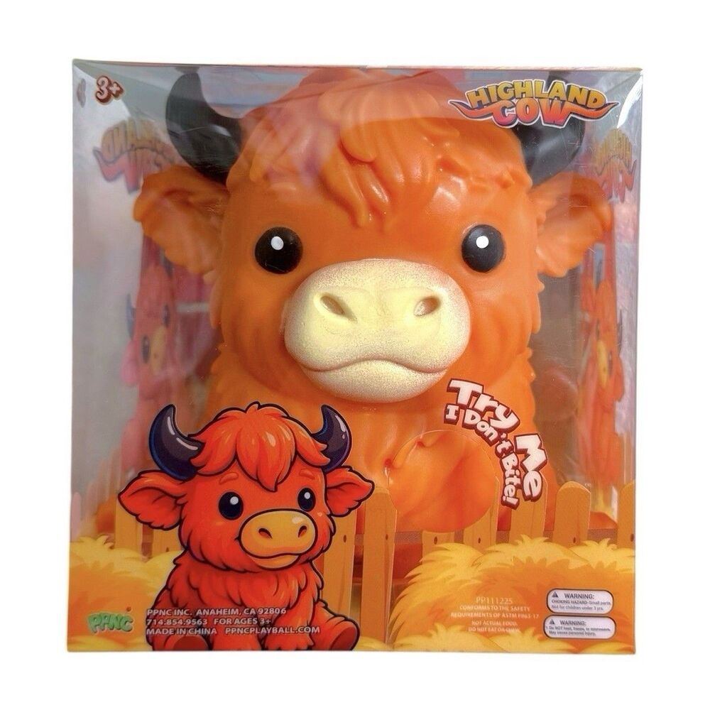 Highland Cow Squishy Toy Animal Stress Relief Sensory Viral Squishy Toy PPNC NEW